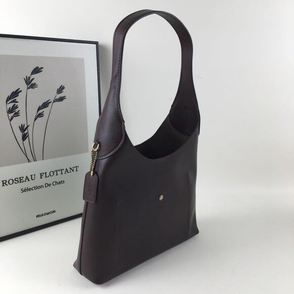 COACH Brooklyn 28 - Classic Leather Chic Tote Bag - BLACK - Picture 5 of 6